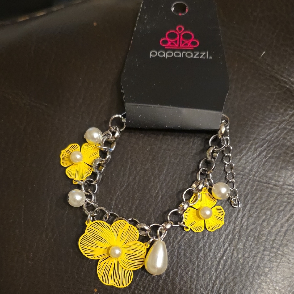 Paparazzi Yellow Floral Charm Bracelet